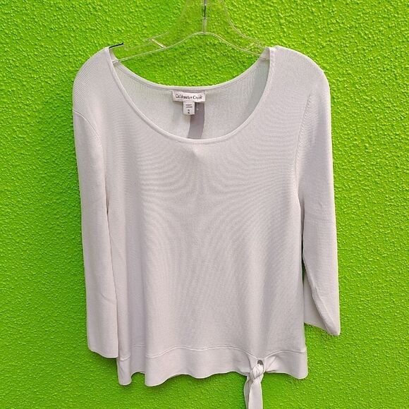 Coldwater Creek White Long Sleeve Top with Classic Elegance - Picture 1 of 3
